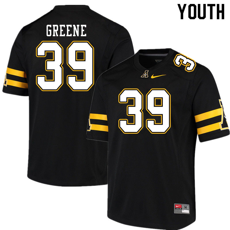 Youth #39 Jackson Greene Appalachian State Mountaineers College Football Jerseys Sale-Black - Click Image to Close